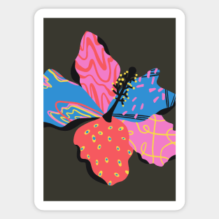 Bold colored colorful flowers Sticker